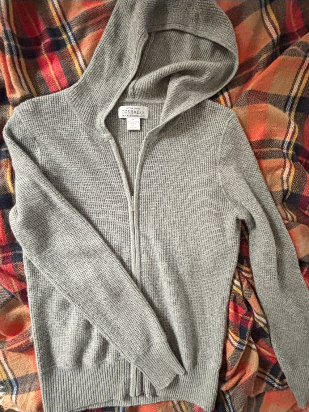 Vintage Sutton Studio Bloomingdales 100% Cashmere Zip Hoodie M